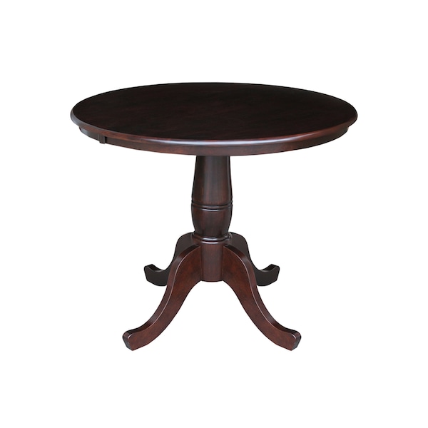 International Concepts Round 36 in Round Top Pedestal Table, 28.9 inH, Rich Mocha, 36 W, 36 L, 29.1 in H, Wood, Rich Mocha K15-36RT - main